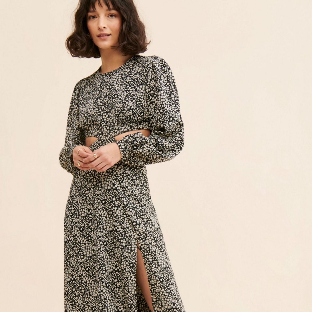 ASTR the Label Tie-Back Cut-Out Floral Dress-Sz L - EUC